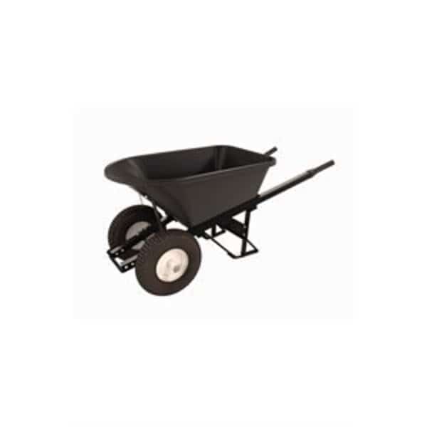 Barrow, Poly 5 3/4 Cubic Feet Tray, Double Knobby Tire-Stl Handle
