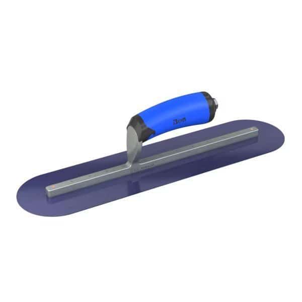 Bon 67-152 Finish Trowel, Round, Blue Steel, 16 X 4, Comfort Grip