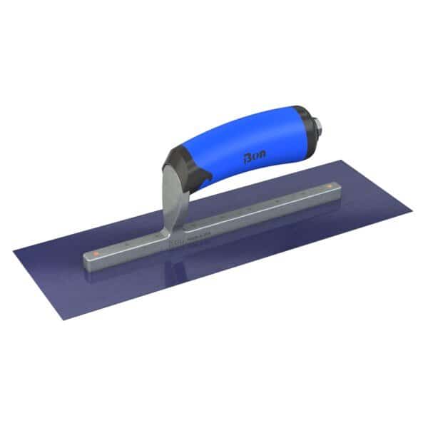 Bon 67-176 Finish Trowel, Square, Blue Steel, 12 X 4, Comfort Grip