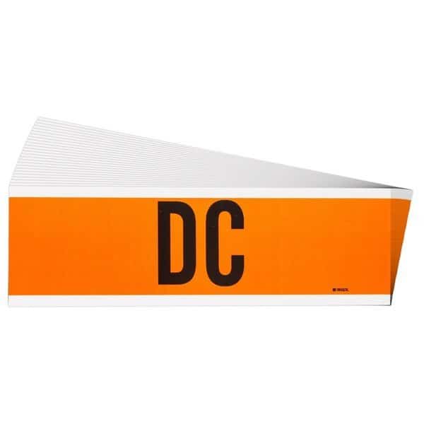 DC Conduit and Voltage Lbls 2.25 in H x 9 in W BK on OR 25/PK