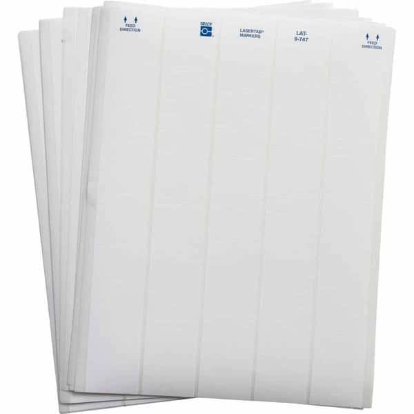 LaserTab Polyester Lbls 0.25 in H x 1.5 in W White 53/PK