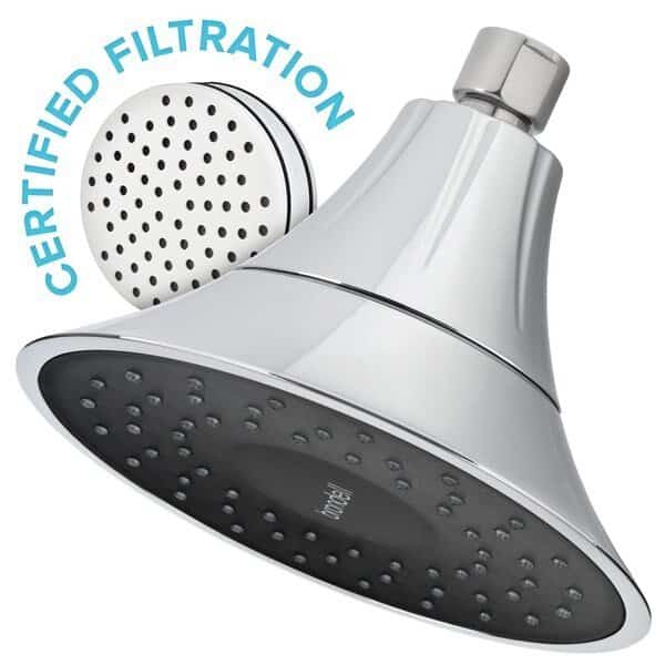 VivaSpring Certified Filtered Showerhead in Chrome with Obsidian Face