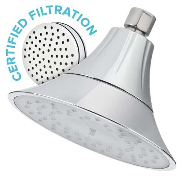 VivaSpring Certified Filtered Showerhead in Chrome with Slate Face