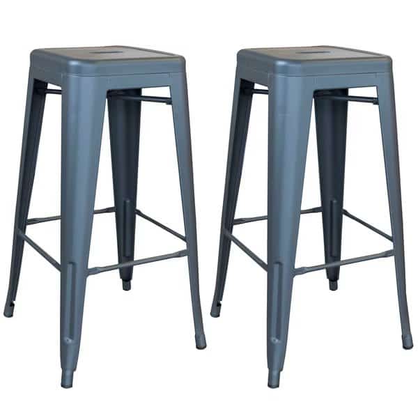 Indoor/Outdoor 30" Metal Bar Stool Set, PK2