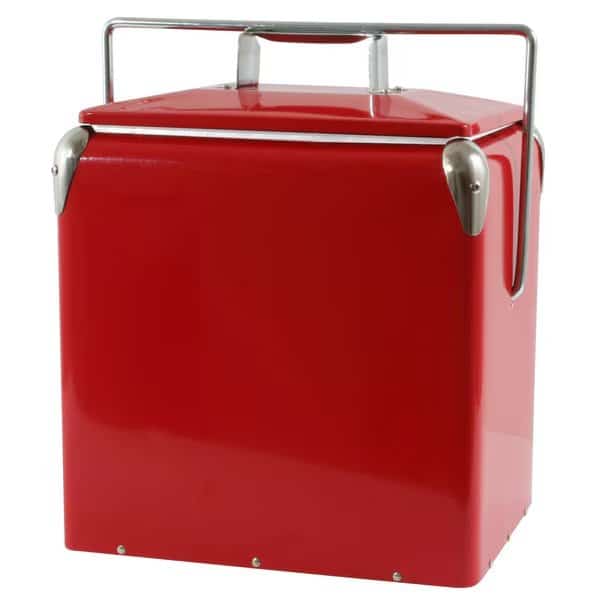 Retro Style Picnic Cooler, Red