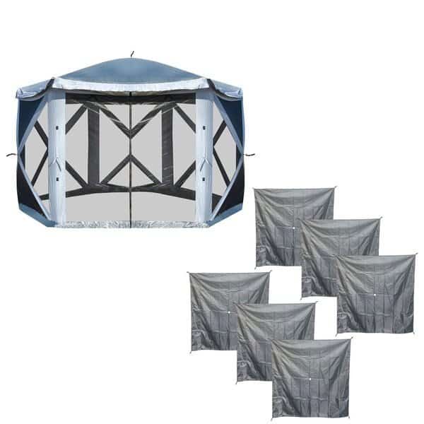 Screened Pop Up Shade Tent with Solid Sides -11 ft. x 11 ft.