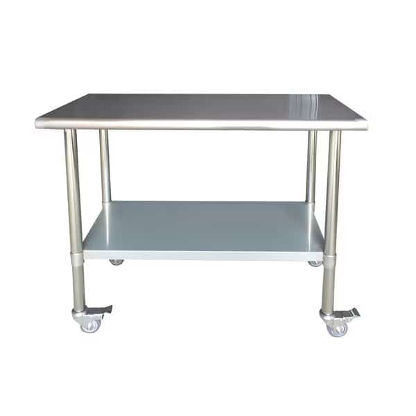 Stainless Steel Work Table with Casters 24" x 48"