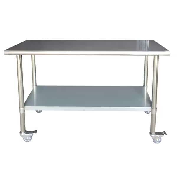 Stainless Steel Work Table with Casters 24" x 60"
