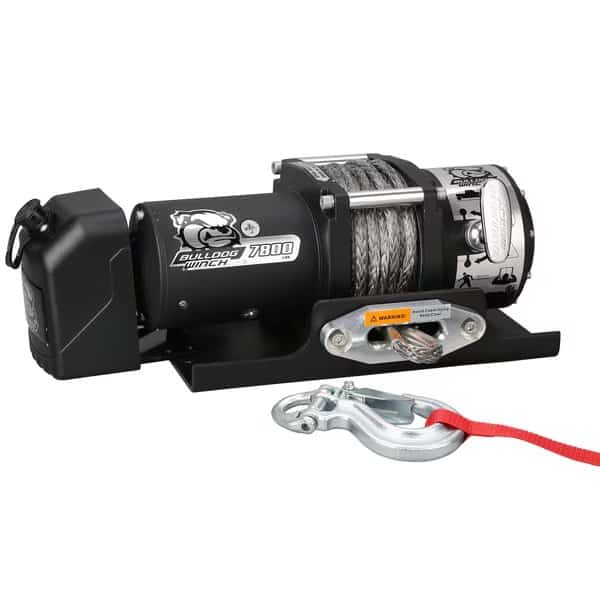 7800lb Trailer Winch, 50' Synth Rope, Roller Frld, Mnt Plate