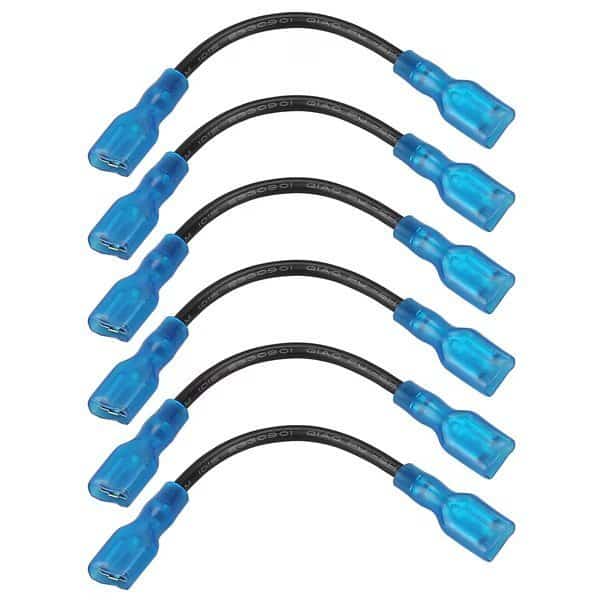 Switch Wire 16awg, spade to spade, black, 6pcs
