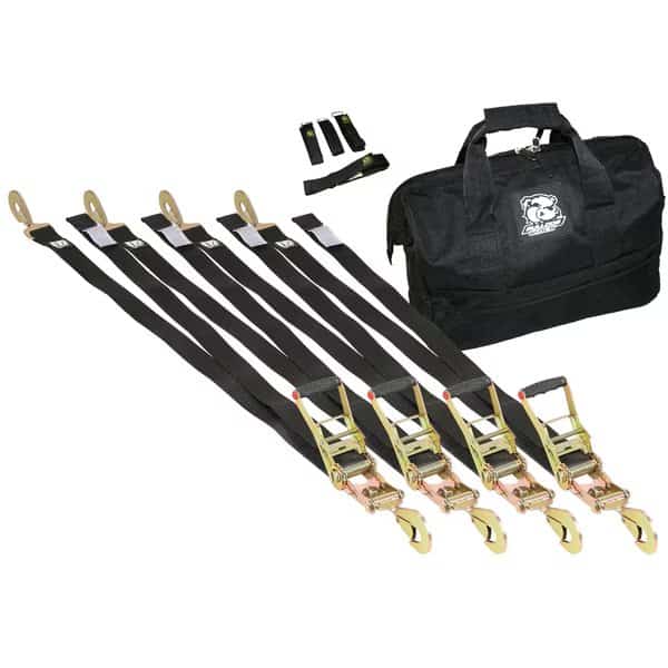 9pc Ratcheting Tie-Down Strap Set