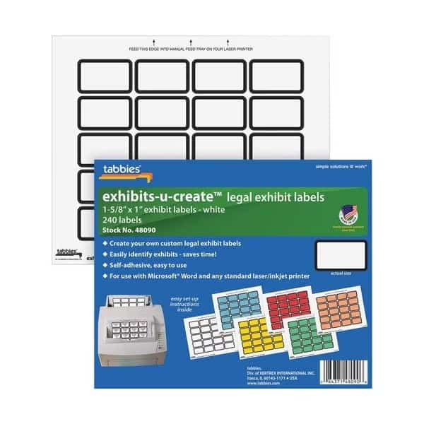 EXHIBIT LABELS, 1-5/8X1in, 240PK
