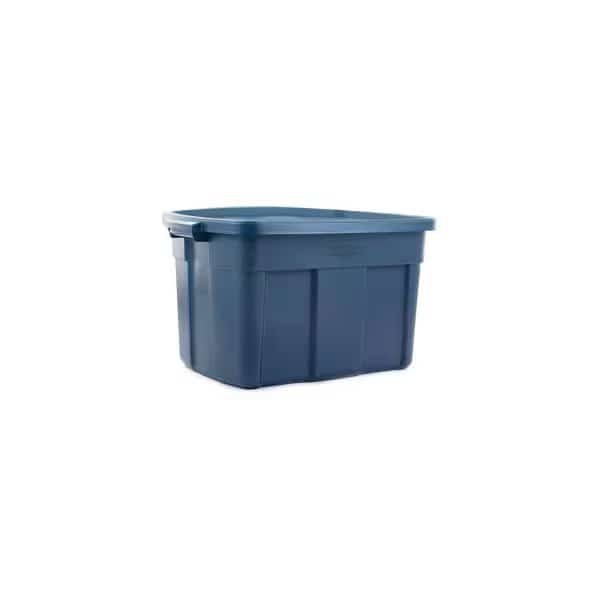 Storage Tote, 25 gal, 28-7/8 in L x 19-7/8 in W x 16-3/4 in H, Dark Indigo Metallic, 6 PK