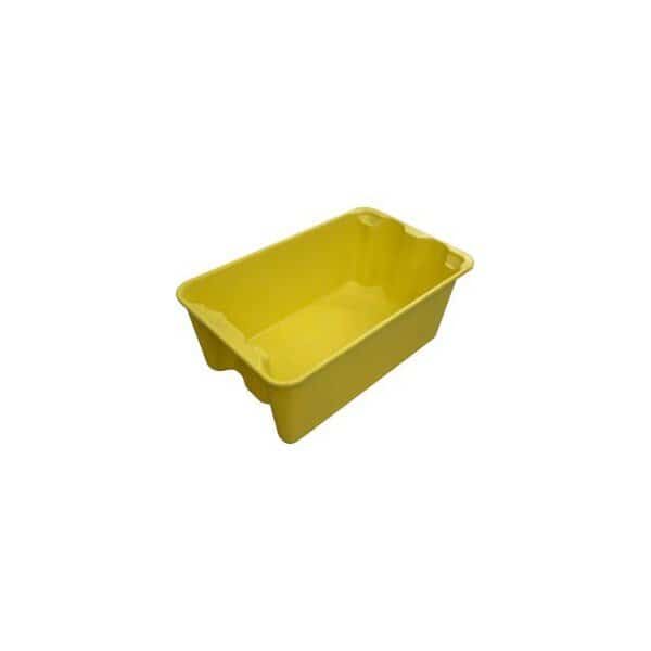 Storage Tote, 20-1/2 in L, 12-7/8 in W, 8 in H, Yellow, Fiberglass, 10 PK