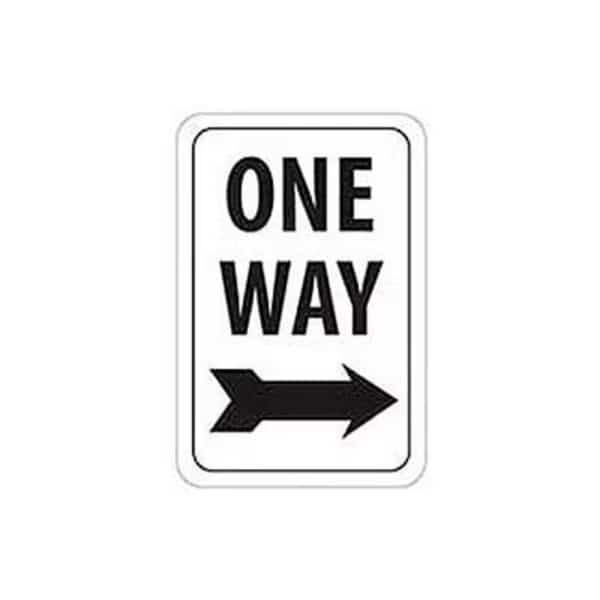 Reflective Aluminum Sign - One Way Right Arrow - .080in Thick,