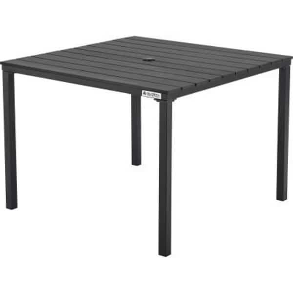 Global Industrial 40in Square Resin Outdoor Dining Table Black