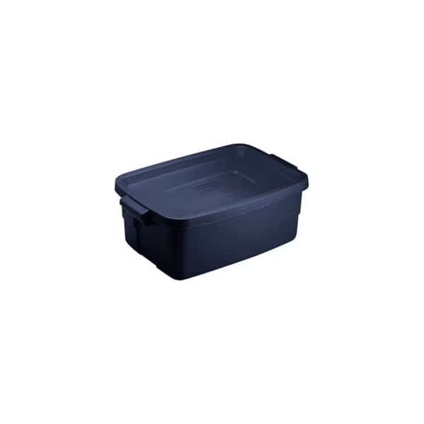Storage Tote, 3 gal, 15-11/16 in L, 10-5/8 in W, 7 in H, Dark Indigo Metallic, 6 PK
