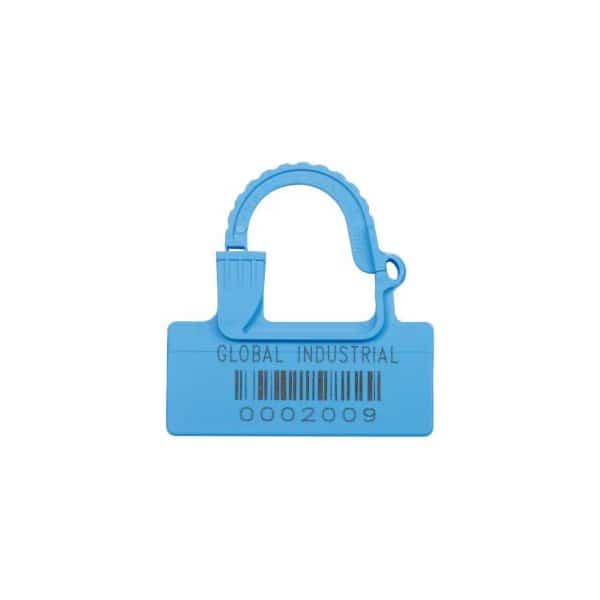 Global Industrial„¢ One Piece Padlock Seal, Med Blue, 100/Pack, Cambridge Security Seals, Mfr#: OPP00266