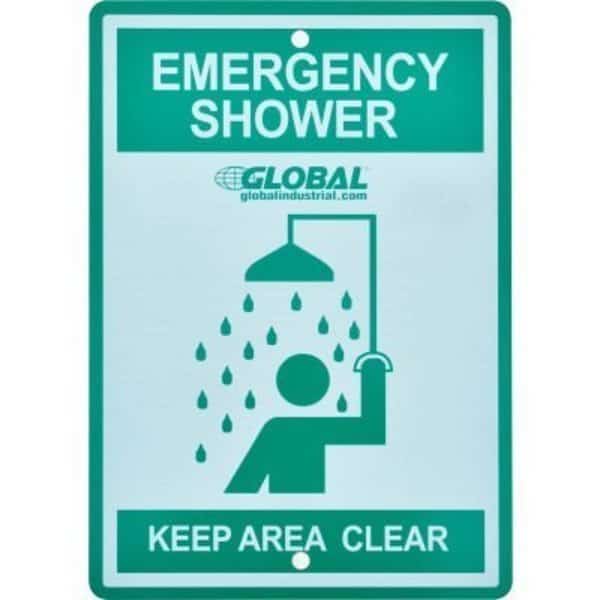 Global Industrial Replacement Emergency Shower Sign