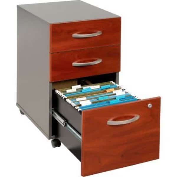 Bush Furniture Three Drawer File Cabinet Unassembled - Hansen Cherry - Series C