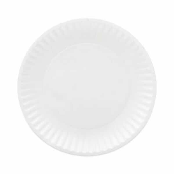 AJMPkg, Coated Paper Plates, 6 Inches, White, Round, 100PK