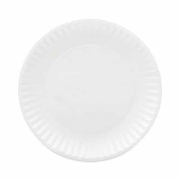 AJMPkg, Coated Paper Plates, 9 Inches, White, Round, 100PK