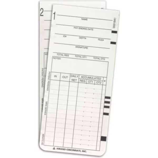 Amano Weekly or Bi-Weekly Time Cards for MRX-35, 50/Pack