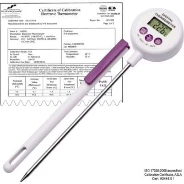H-B Calibrated Electronic Stainless Steel Stem Thermometer -50/200C -58/392F 127mm Probe