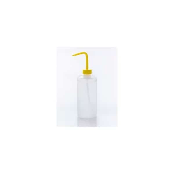Bel-Art Narrow-Mouth 500ml 16oz Polyethylene Wash Bottles, Yellow PP Cap, 28mm Closure 6Pk