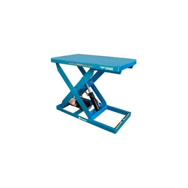 BishamonÂ OPTIMUS Hand Control Power Scissor Lift Table, 48 x 28", 2000 Lb. Cap.