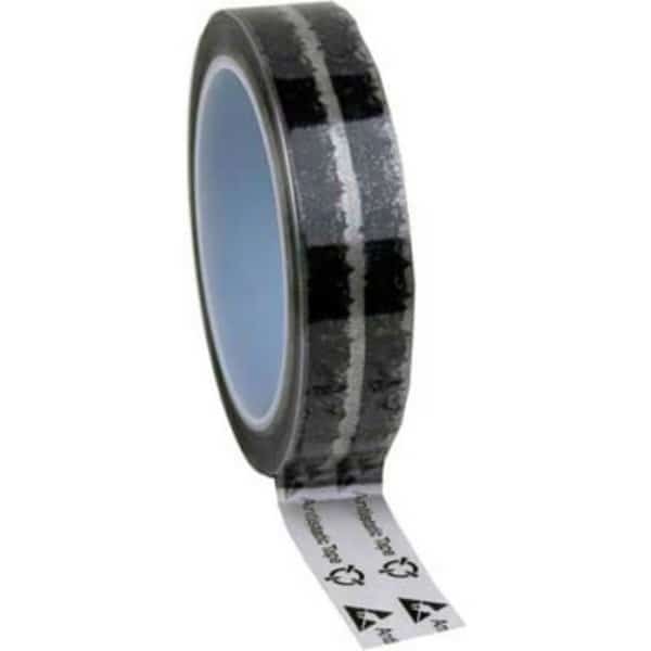 ESD Tape Clear With Symbols 1in x 72 Yds 3in Plastic Core