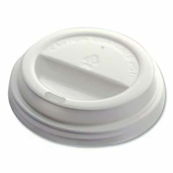 Universal Sip Through Plastic Hot Cup Lid, Fits All Sizes, White, 20PK