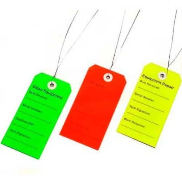 Multipack Equipment Tags, inClean, Dirty, Repairin, 2-5/16inL x 4-3/4inW, Assorted Colors, 750/Pack