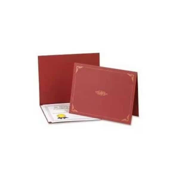 Esselte Oxford Certificate Holder, 25in x 8-1/2in, Burgundy, 5/Pack