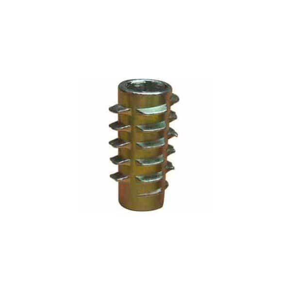Hex Drive Threaded Insert, M8-1.25 Int Thrd Sz, 13 mm L, Zinc Alloy, 25 PK