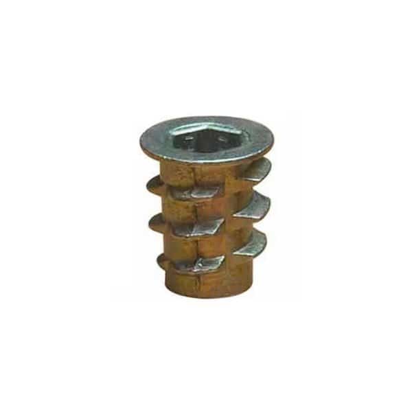 Hex Drive Threaded Insert, #10-24 Int Thrd Sz, 0.394 in L, Zinc Alloy, 50 PK, E-Z Lok, Mfr#: 901024-11