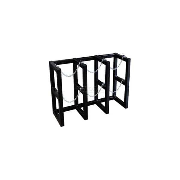 Stainless Steel Cylinder Tube Rack, 3 Wide x 1 Deep, 44"W x 16"D x 30"H, 3 Cylinder Cap.