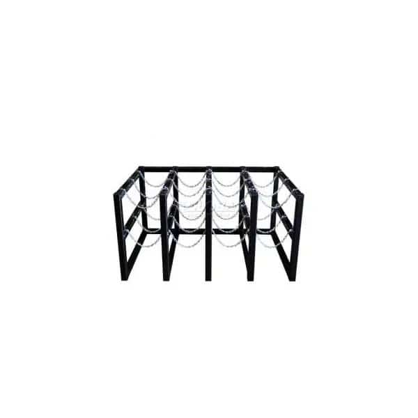 Stainless Steel Cylinder Tube Rack, 4 Wide x 3 Deep, 58"W x 40"D x 30"H, 12 Cylinder Cap.