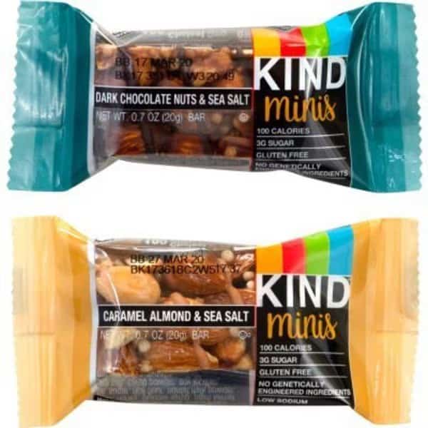 KIND Minis Dark Chocolate Nuts & Sea Salt and Caramel Almond & Sea Salt Variety, 0.7 oz, 32 Count