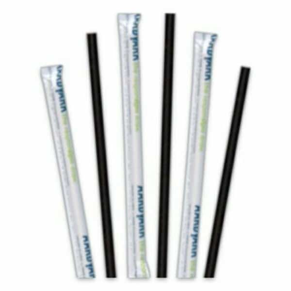 AARDVARK PAPER STRAWS, 5.75in, BLACK, 200PK