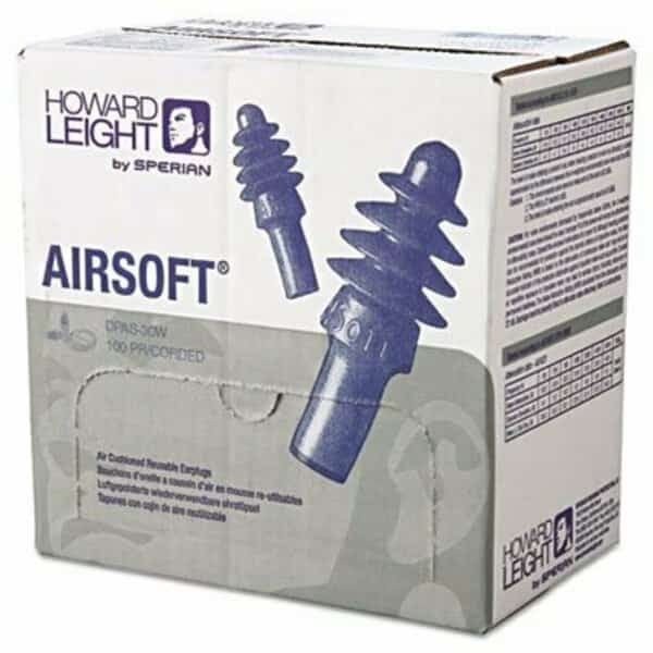 HowardLeig, Dpas-30w Airsoft Multiple-Use Earplugs, 27nrr, White Nylon Cord, Be, 100 Pairs