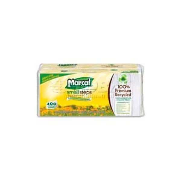, Lunch Napkins, 12-1/2inW x 11-1/4inD, White, 400/Pack, Marcal, Mfr#: MRC6506PK