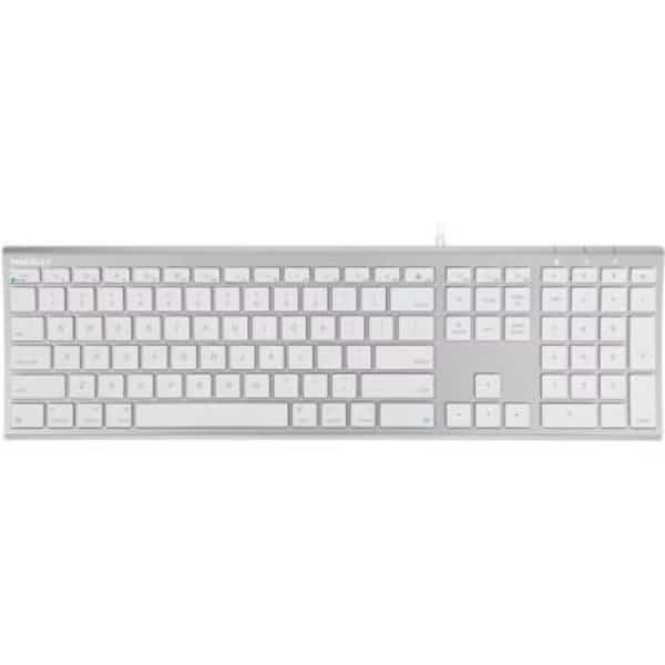 Macally Aluminum Ultra Slim USB Wired Keyboard for Mac & PC