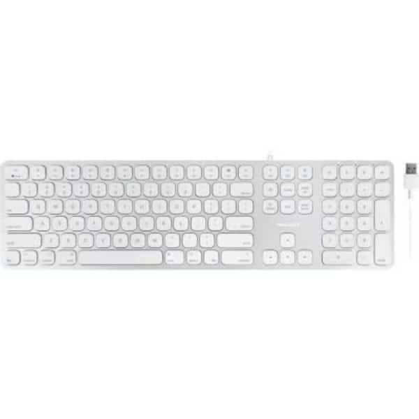 Macally Aluminum Slim USB Keyboard with 2 USB Ports for Mac