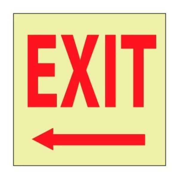 Glow Sign Rigid Plastic - Exit