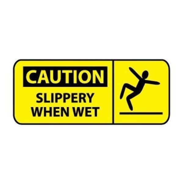 Pictorial OSHA Sign - Plastic - Caution Slippery When Wet