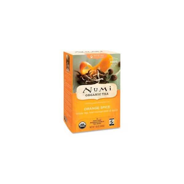 Numi  Organic Tea White Tea, Orange Spice, Single Cup Bags, 16/Box