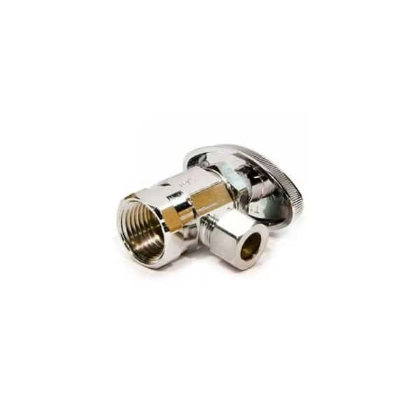 1/2"Chrome-Plated Compr. Fip Inlet X 3/8"O.D. Multi-Turn Angle Valve - Lead Free