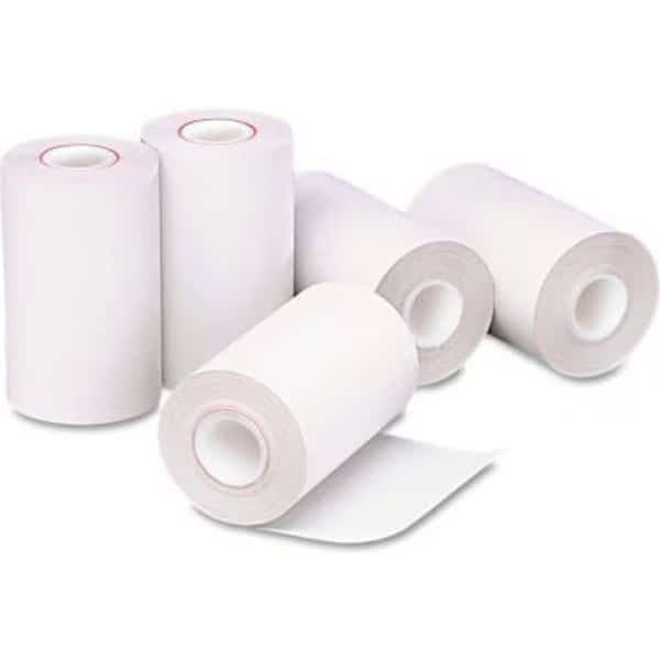 Single-Ply Thermal Cash Register/POS Rolls 0, 2-1/4in x 55', White, 5/Pack