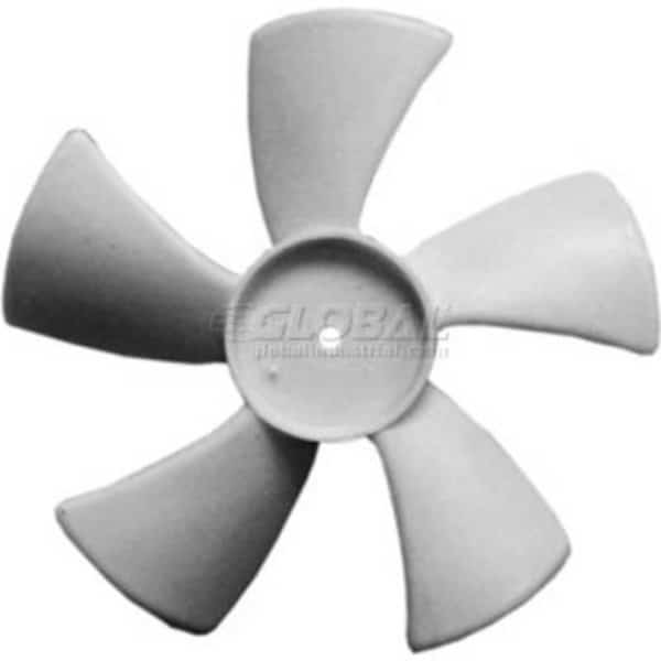 Small Plastic Push-On Fan Blade, 5in Dia., CCW, 3/16inBore, 3/4inBlade Depth, 5 Blade